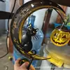 Luz Decorativa Solar Transfronteiriça Gato Preto & Lua de Abóbora para Estaca