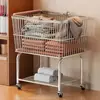 Cesto de ropa sucia móvil estante de baño carrito lateral de sofá para juguetes y snacks cesta de almacenamiento de ropa sucia
