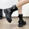 2024 Nuevas Botas con Hebilla de Cinturón Europeas y Americanas Botas Romanas Retro Botas de Cañón Bajo Botas Martin Talla 28-43 Botas de Comercio Exterior