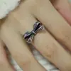 Anel Retro Thai Prata Cor Laço Tridimensional para Mulheres Fita Amarrada Doce Rica Jovem Senhora Sensação Anel para Mulheres