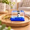 Llavero Creativo Portátil con Colgante Líquido del Mundo Marino, Juguete Delfín de Arena Movediza para Alivio del Estrés, Regalo de Cumpleaños