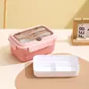 Caja de Almuerzo de Acero Inoxidable 304 para el Hogar de PP Dieléctrico Ligera para Comida Estudiante Conveniente Estilo Nórdico Caja de Almuerzo con Vajilla