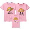Año Nuevo verano nuevo AMOR autoproducido algodón fino ropa para padres e hijos ropa de clase LOGO ropa para niños manga corta cuello redondo camiseta al por mayor