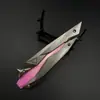 Faca Borboleta Vallorante Singularity 22CM Azul Degradê Periférico Jogo Modelo de Metal Menino Corpo a Corpo Faca de Balanço