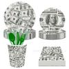 Mm238 Dólar Estadounidense Plato de Cena de 100 Dólares Vajilla Navideña para 8 Personas Set de 4 Piezas Platos de Papel Servilletas de Papel Vasos de Papel