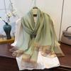 2026 Nuevo Chal Elegante de Alta Gama Vintage con Bufanda de Gasa, Moda Estilo Coreano Bufanda de Imitación Seda de Lujo Ligero para Mujer
