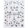 Adesivos de Arte para Unhas Neve de Inverno Lua, Design de Estrela e Lua Floco de Neve a Laser com Folha de Ouro, Decorações de Unhas DIY de Inverno Natal