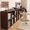 Librero Bajo de Madera Maciza, Gabinete de Almacenamiento en Rejilla para el Hogar de Pie, Gabinete de Exhibición y Almacenamiento para Sala de Estar, Estantería de Combinación Libre para Montar en Pared