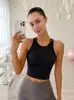 Chaleco de yoga con tirantes anchos en I personalizados, sujetador deportivo absorbente de impactos, sin mangas con almohadillas en el pecho, top de fitness, sujetador para mujer