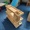 Mesa de Arte Móvel para Jardim de Infância Sala de Aula de Artes Armário de Armazenamento de Papel de Desenho em Madeira Maciça Estúdio de Educação Infantil Rack Organizador Armário de Artes