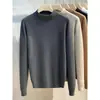 Nuevo Suéter de Punto Cálido para Hombre Otoño/Invierno 2026, Cuello Medio Alto, Color Sólido Básico Versátil