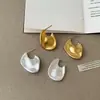 Brincos de Metal Geométricos Foscos Onda Gota d'Água para Mulheres, Design de Nicho, Estilosos, Modernos, Versáteis