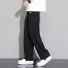 Pantalones Casuales de Seda de Hielo Finos de Verano, Caída Suelta, para el Trabajo y el Deporte, Corte Recto Holgado, Cintura Elástica, Transpirables de Malla, Frescos y de Secado Rápido