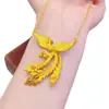 Joyería de Cobre Chapado en Oro Collar de Fénix, Mismo Estilo que Joyería de Oro, Nuevo Conjunto de Cadena para Clavícula de Boda Estilo Chino para Mujeres
