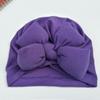 Gorro de bebé europeo y americano, gorro fetal con lazo, gorro indio para niños, gorro anudado de color liso, fabricantes indonesios.