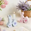Molde de Silicone Coelho da Páscoa Portador de Ovos Suporte Plano para Velas Coelho Segurando Ovo Decoração DIY de Gesso para Aromaterapia