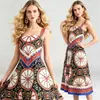 Compra em lote de comércio exterior de vestido camisola estampado com padrão barroco exótico de verão, vestido de comprimento médio, fonte de suprimento direto