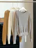 Suéter de punto calado estilo coreano de textura suave para mujer 2026, otoño, corte holgado, adelgazante, jersey exterior versátil