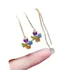 Venta al por mayor de fábrica Pendientes Populares de Piedras Preciosas Naturales Plata S925 Incrustado Piedra Principal 4*4 Fábrica de Joyería Ventas Directas