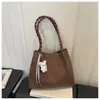 2026 Bolso de Mano Tejido Sintético Estilo Coreano Nuevo para Mujer, Gran Capacidad, Bolso de Hombro Único para el Trabajo, Bolso de Mano Versátil de Gama Alta