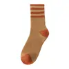 Calcetines cálidos de rizo para invierno forrados de felpa gruesos para el frío cálidos para hombres y mujeres con invierno [calcetines de rizo a rayas retro]]