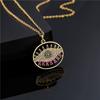 Australia y suministro transfronterizo antiguo Europa y Estados Unidos moda caliente diseño vintage joyería cobre micro engaste circonita ojo colgante collar