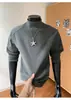 Invierno 2026 Nuevo Estilo Polar Térmico 280g Desestructurado Color Sólido Simple Holgado Cuello Alto Manga Larga Camiseta Hombre