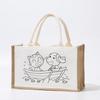 Bolsa de Linho DIY Desenho à Mão Graffiti Bolsa de Linho Laminada Bolsa Tote Portátil Presente Personalizado Juta Feito à Mão