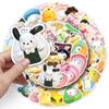 50 pegatinas 3D de comida de Sanrio con diseño de dibujos animados, bonita melodía, taza decorativa para teléfono móvil, pegatinas pequeñas de patata.