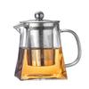 Juego de té de kung fu transparente de 550 ml con base cuadrada y fondo uniforme de vidrio de borosilicato de alta calidad para ceremonia del té de mar