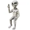Estatua de resina alienígena UFO gnomo de jardín estatua de jardín decoración