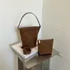 Bolso de axila para mujer, nueva colección de otoño 2026, gamuza retro, color Melard, bolso de hombro, bolso cruzado, bolso tipo cubo, bolso para teléfono