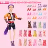 Direto do Fabricante Guarda-Roupa de Vestir Rosa da Barbie para Crianças Vestido de Casamento Casa de Bonecas Brinquedo Conjunto de Presente de Aniversário