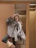 Camiseta de Manga Larga a Rayas Color Block Estilo Casual para Mujer, Top Delgado con Decoración 3D, Top Coreano de Cuello Redondo para Primavera y Otoño
