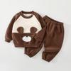 Conjunto de Moletom Pulôver Infantil, Fofo para Bebê, Resistente ao Desgaste, Respirável e Roupas Fofas, Categoria Bebê a Conjunto Quente de Duas Peças para Outono e Inverno