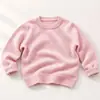 2026 Nuevo Suéter de Punto Texturizado Cuello Redondo para Niños y Niñas Color Sólido Holgado Manga Larga Suéter Ropa Exterior Ropa Infantil