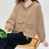 2025 Nuevo Otoño e Invierno Elegante Pequeño Suelto Punto con Capucha Abrigo Corto Exterior Cárdigan Blanco para Mujer Prendas de Punto Exteriores