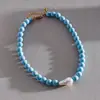 Nuevo collar de estilo bohemio transfronterizo europeo y americano para mujer, cadena para la clavícula con cuentas barrocas de diseño nicho