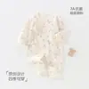 Macacão Jq Jingqi para Bebê Outono e Inverno Algodão Puro Recém-Nascido com Botões Laterais Roupa de Proteger a Barriga Macacão de Bebê Traje Borboleta