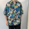 Tailandia camisa hawaiana ropa de isla retro camisa floral de alta calidad casual chic solapa verano manga corta cárdigan