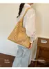 Bolsa de Ombro Vazada Tecida de Alta Qualidade Estilo Coreano para Mulheres, Bolsa Fresca para o Dia a Dia, Mãe e Filho, Casual Versátil