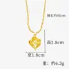 Colgante de Latón Chapado en Oro con Forma de Corazón Espiral Artículo Popular Clásico de Tiktok Fabricante de Joyería de Oro Imitación para Mujer Collar de Oro de Arena Vietnamita