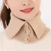 Moda Nueva Cuello Alto Botón Tejido Snood Calentador de Cuello Dickey Tejido Suéter