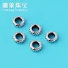 Plata S925 Retro Plata Tailandesa Rueda Cuentas Espaciadoras Agujero Grande Disco Pequeño Pulsera de Cuentas DIY Material de Accesorios de Plata Venta al por Mayor