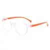 2021 Gafas para Niños con Filtro de Luz Azul, Montura Redonda, Lente Plano, Color Gelatina Vintage para Bebé, Gafas para Clases por Internet Infantiles