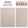 Papel de pegatina para uñas de flor de florete dorado de moda en internet, flor de papel, goma plana, polvo de oro, pegatina de uña de pétalo de dos colores, joyería DH