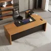 Mesa de escritório de madeira maciça de luxo, mesa de chefe, mesa de computador executiva para gerente criativo, bancada de trabalho com armazenamento, mesa de canto