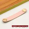 Manijas de Cuero de Color Latón Transfronterizas para Gabinetes, Estilo Sencillo para Armarios y Cajones, Manijas de Cuero de Cobre Puro para Bolsos y Cajas