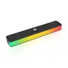 Caixa de Som Bluetooth Sem Fio para TV Computador Jogos Luzes Slot para Cartão Portátil Subwoofer Graves Pesados Efeito de Iluminação RGB