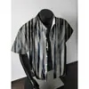 Camisa Havaiana Irregular Estilo Hong Kong para Homens, Nova Tendência de Camisa Versátil Casual de Praia Solta para Férias Retrô